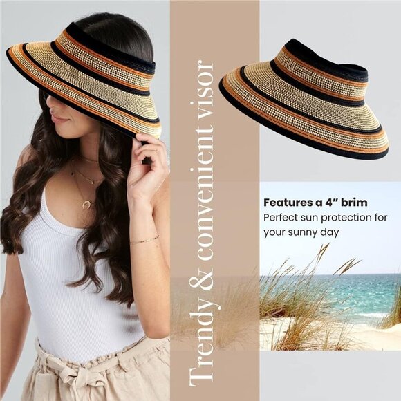 Women\'s Ultrabraid Visor with Ribbon Trim UPF 50 Adjustable Sun Hat main image 5